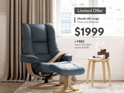 Nordic 60 Large Recliner + Free Side Table